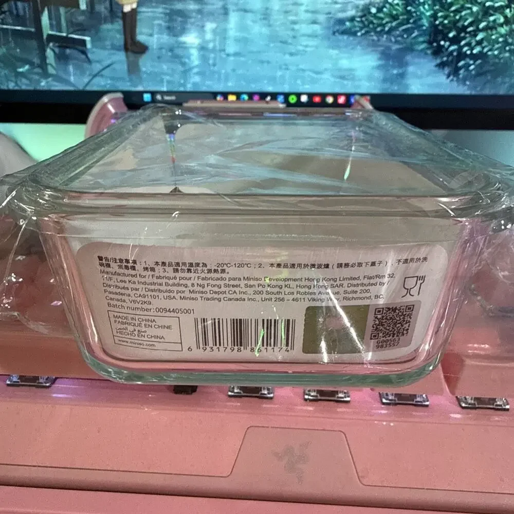 Hello Kitty Storage Container Glass Bento Box Food Lid 4 Flap Snap Sanrio 2023